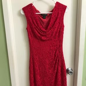Red lace Ralph Lauren party dress